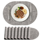 homing Heat Resistant Oval Placemats Set of 6, Light Grey