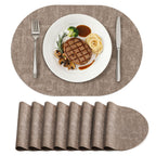homing Heat Resistant Oval Placemats Set of 6, Light Grey