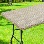 Smiry Rectangle Table Cloth, Waterproof Plastic Table Cover for 5FT Tables