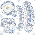 100 Pcs Vintage Blue Floral Paper Placemats Coaster Scalloped Edge