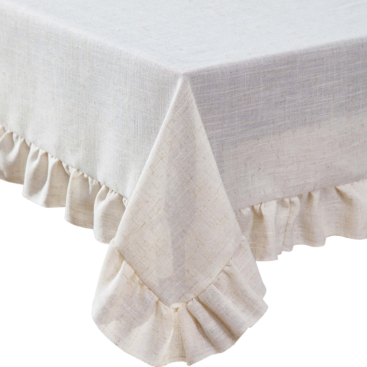 Laura Ashley Dothan Linen Blend Tablecloth, 60" x 120", Taupe