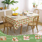 DWCN Green Gingham Table Cloth 60×84 Inch Rectangle with Watermelon Print