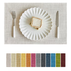 Softalker Faux Linen Cloth Placemats Set of 4-12 x 18 Inch, Light Grey