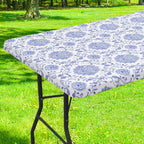 Smiry Rectangle Table Cloth, Waterproof Plastic Table Cover for 5FT Tables