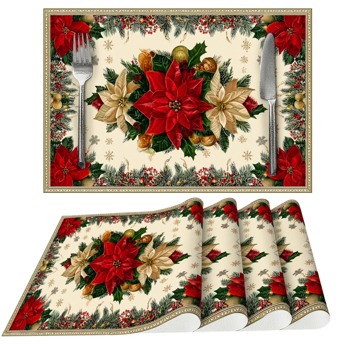 Fruits Placemats Set of 4 Washable Table Place Mats for Dining Kitchen Party Decor