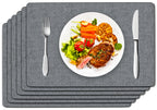 DOLOPL Placemats Set of 6, Reversible Faux Leather Place Mats, Navy Blue