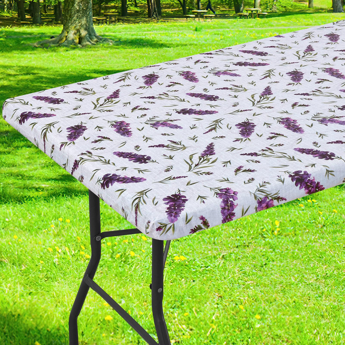 Smiry Rectangle Table Cloth, Waterproof Plastic Table Cover for 5FT Tables