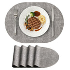 homing Heat Resistant Oval Placemats Set of 6, Light Grey