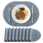 homing Heat Resistant Oval Placemats Set of 6, Light Grey