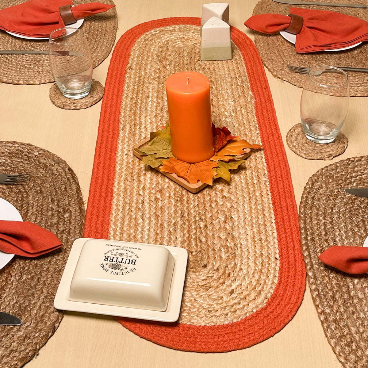 Chardin Home Set of 4 Jute Braided Oval Placemats – 13x19 Inch Rustic Natural Jute Table Mats | Handwoven Boho Farmhouse Style | Eco-Friendly Artisan Dining Decor