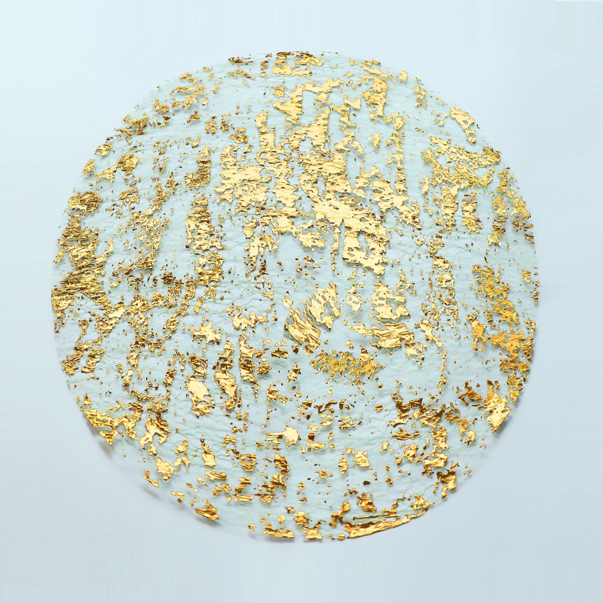 Snowkingdom Gold Placemats Set of 24 Round 13 Inch Foil Mesh Pressed Fall Disposable Table Mates 24 Pack Gold Doilies for Dining Table Wedding Birthday Party Holiday Home Decoration