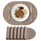 homing Heat Resistant Oval Placemats Set of 6, Light Grey