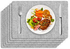 DOLOPL Placemats Set of 6, Reversible Faux Leather Place Mats, Navy Blue