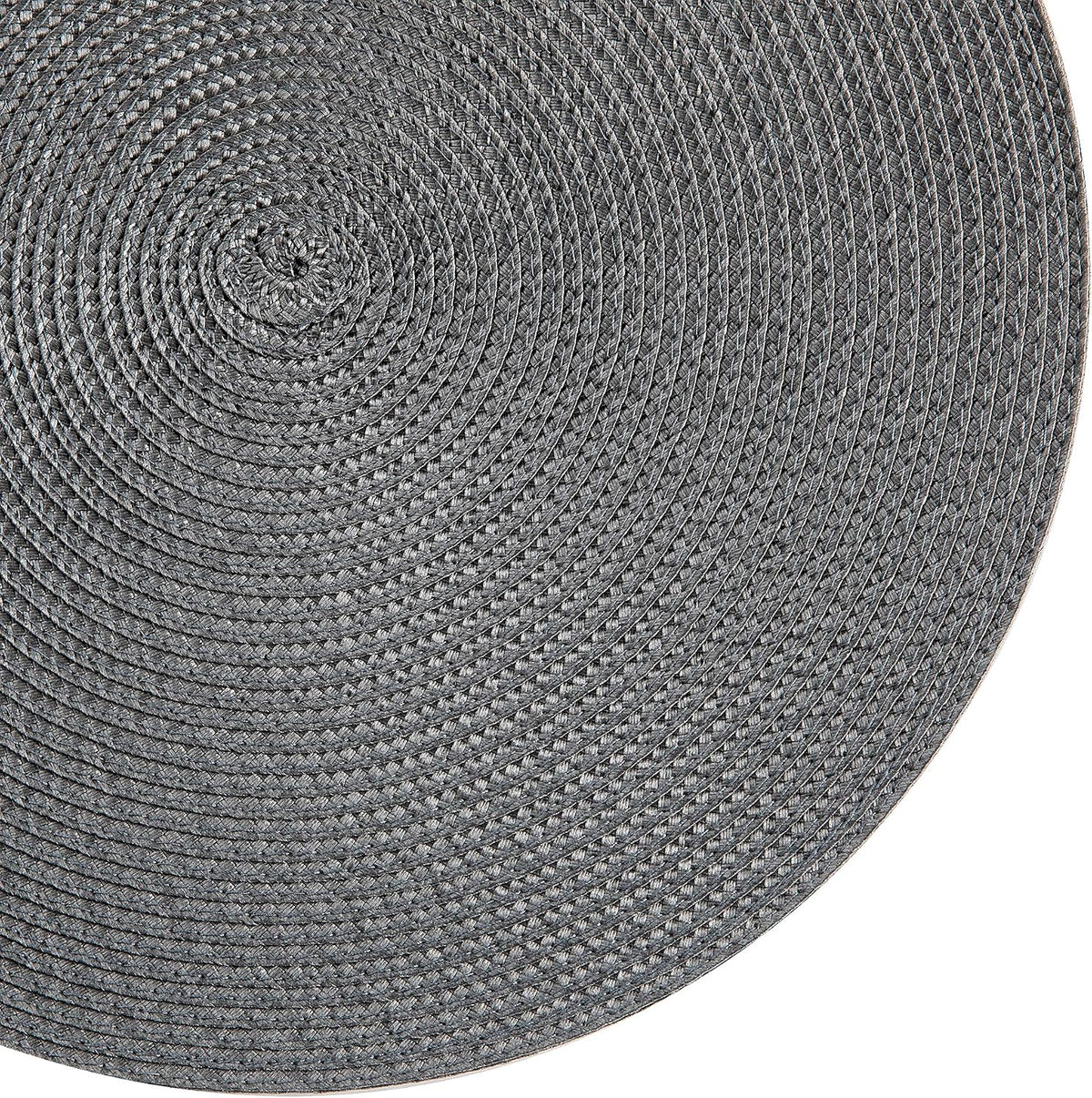 Round Placemats, Crossweave Heat Resistant Classic Woven Round Place Mats Diameter 13.5 inch for Kitchen Table Set of 6 (Dark Gray)