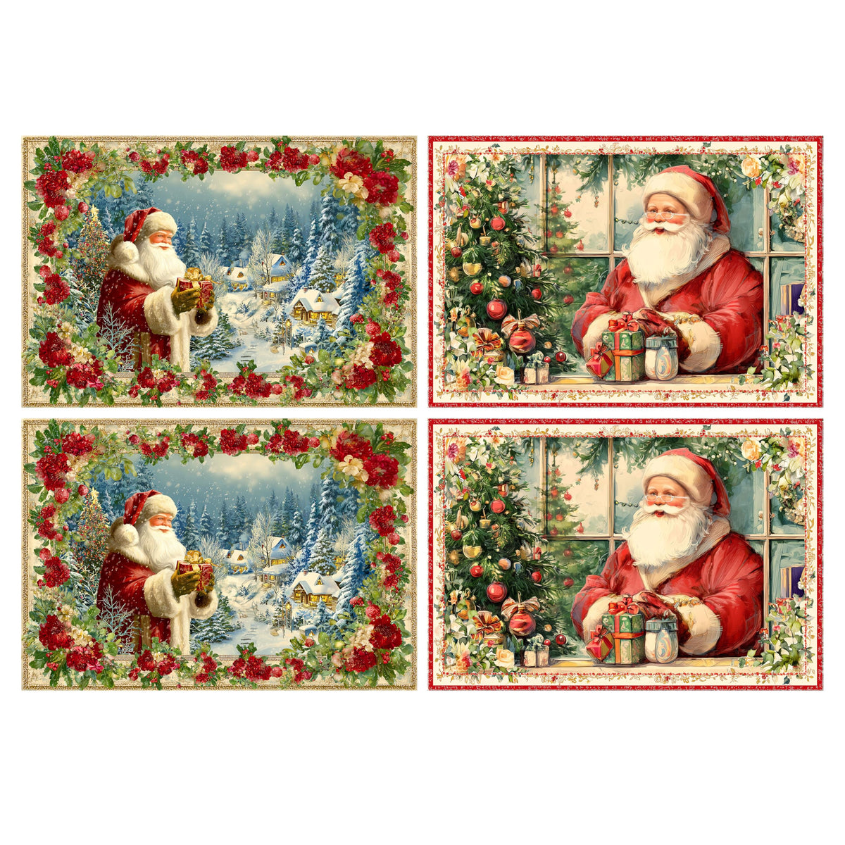 Fruits Placemats Set of 4 Washable Table Place Mats for Dining Kitchen Party Decor