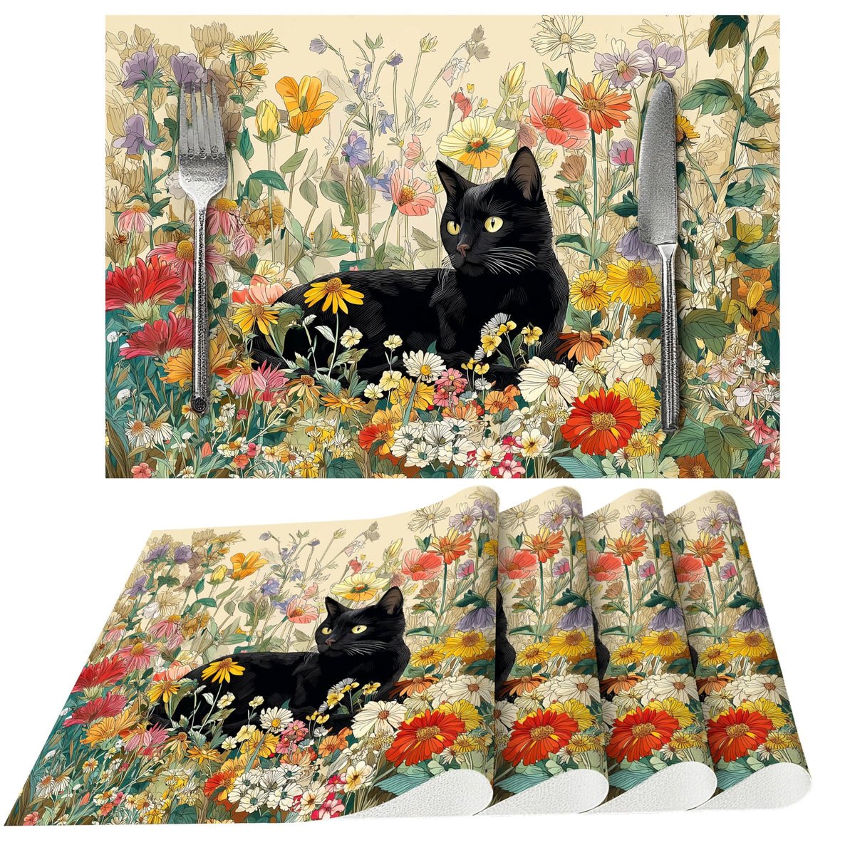 Fruits Placemats Set of 4 Washable Table Place Mats for Dining Kitchen Party Decor