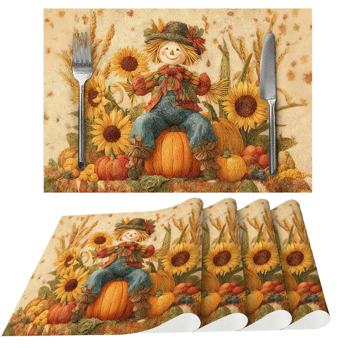 Fruits Placemats Set of 4 Washable Table Place Mats for Dining Kitchen Party Decor
